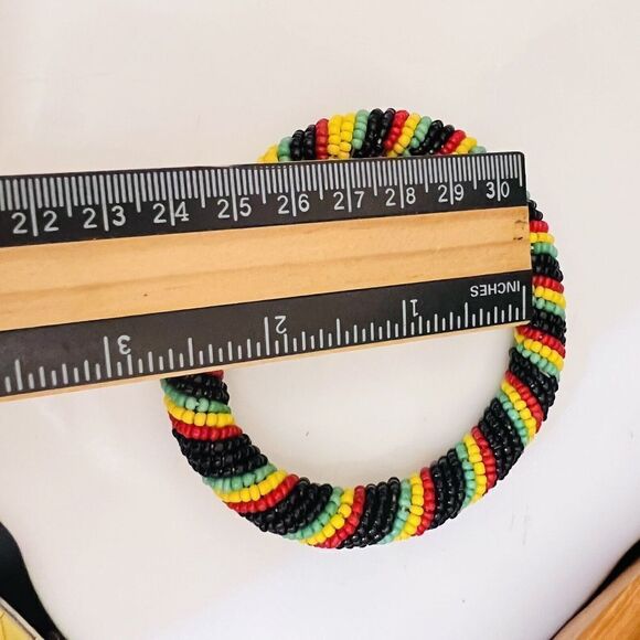 Maisha Fair Trade Sead Beads Multi Beaded Masai Bracelet wrapped Bangle Slip on - Picture 7 of 7